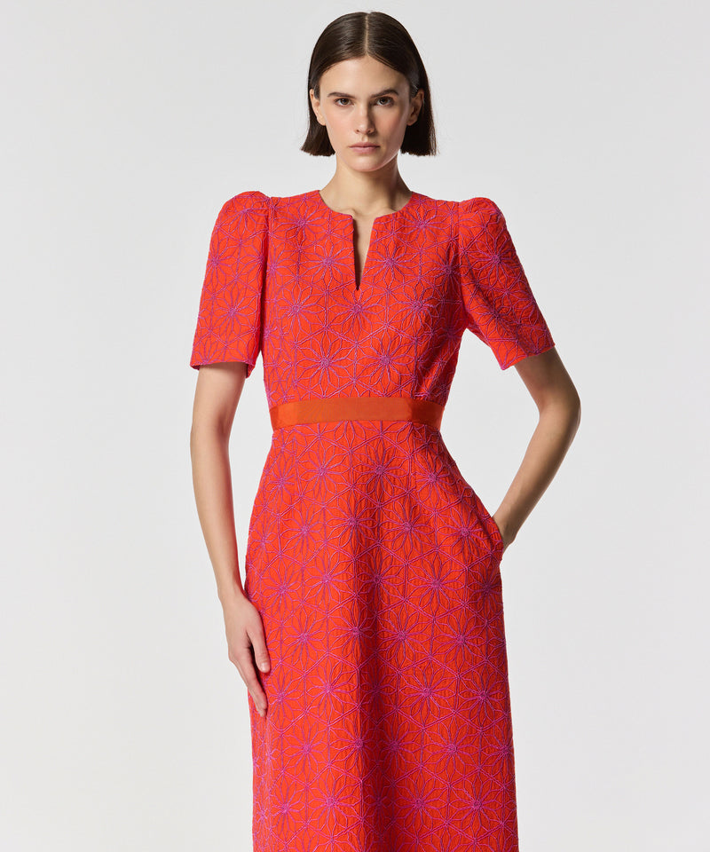 Machka Embroidered Dress Red