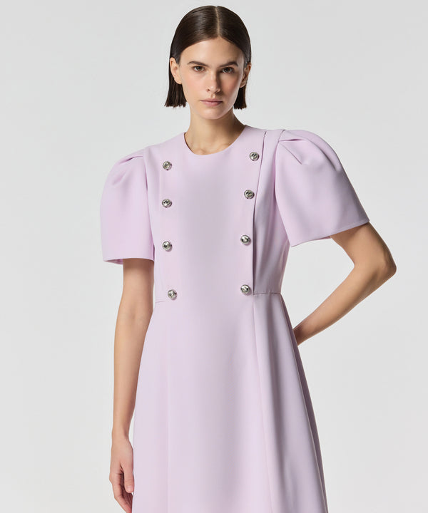 Machka Crepe Dress With Ornamental Buttons Lilac