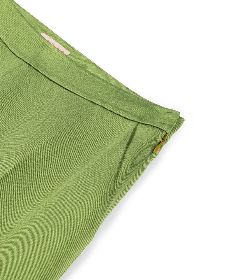 Machka Silk Blend Cigarette Fit Trousers Light Green