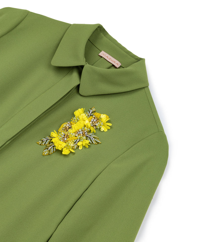 Machka Floral Module Embroidered Shirt Light Green