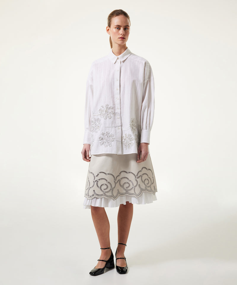 Machka Embroidered Oversize Tunic White
