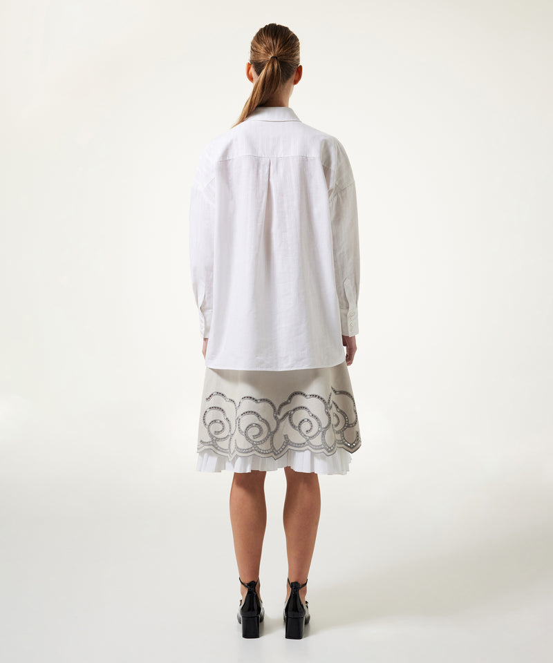 Machka Embroidered Oversize Tunic White
