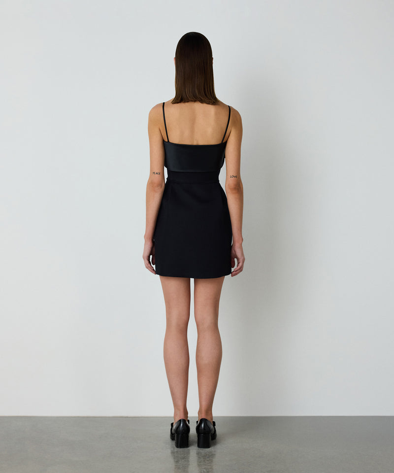 Machka Satin Bow Garnish Dress Black