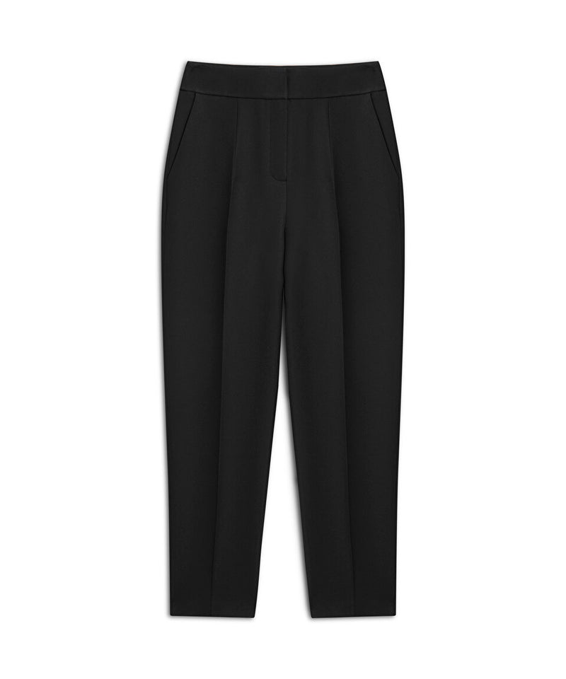 Machka Cigarette Fit Crepe Trousers Black