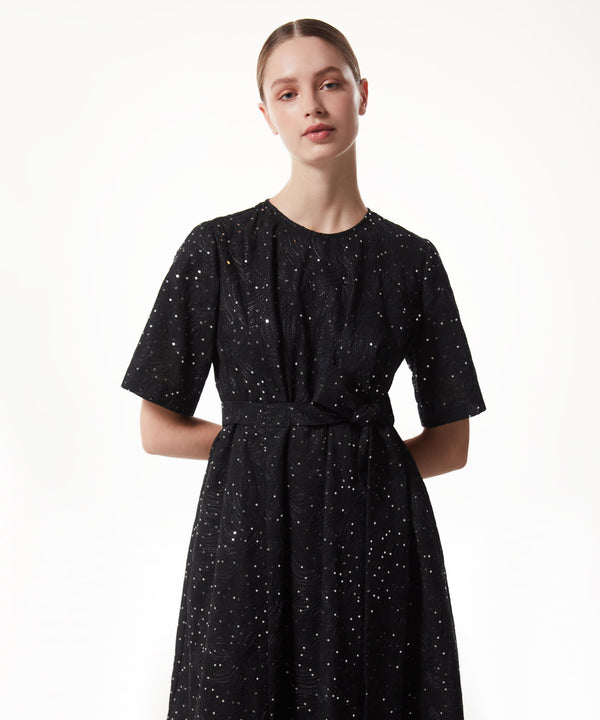 Machka Sequin-Embellished Midi Dress Black