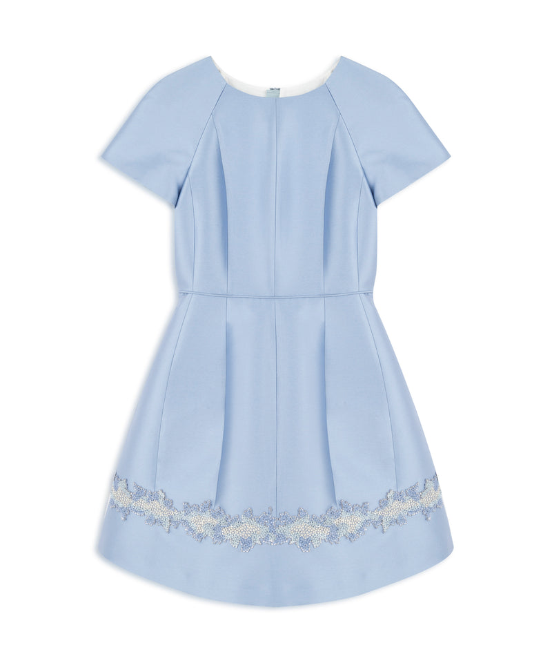 Machka Stone-Embroidered Mini Dress Light Blue