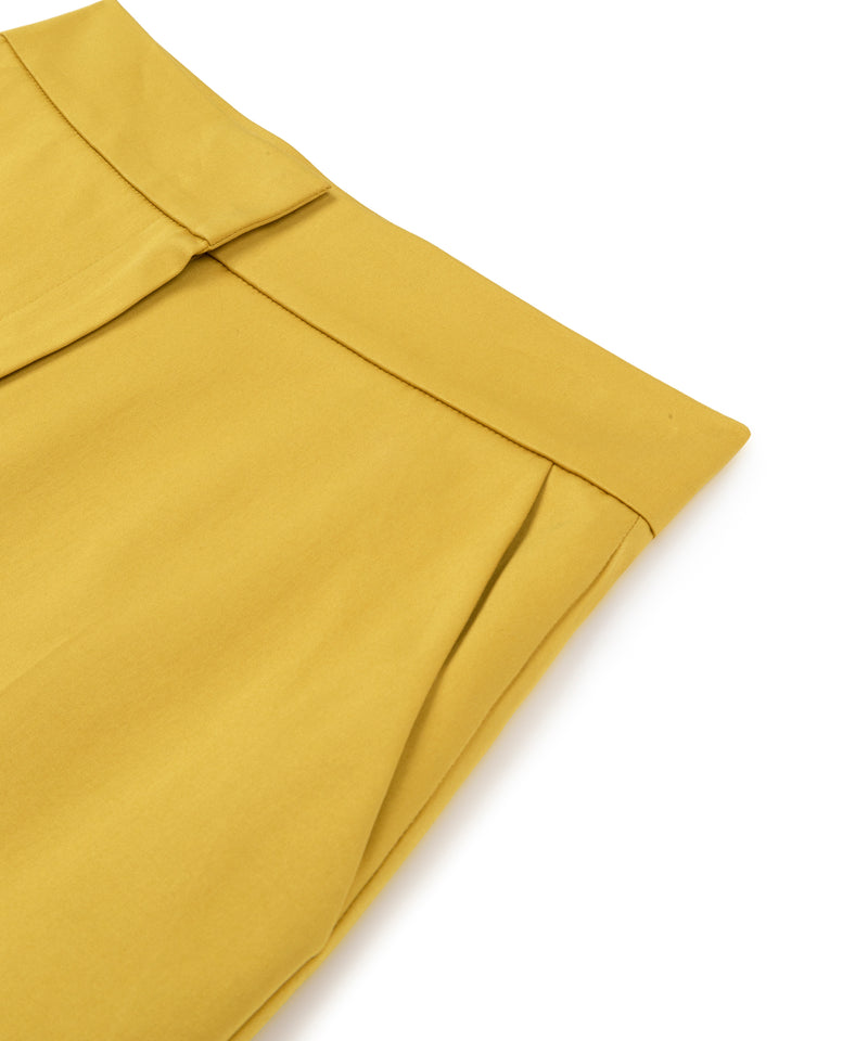 Machka Folded Hem Gabardine Trousers Yellow