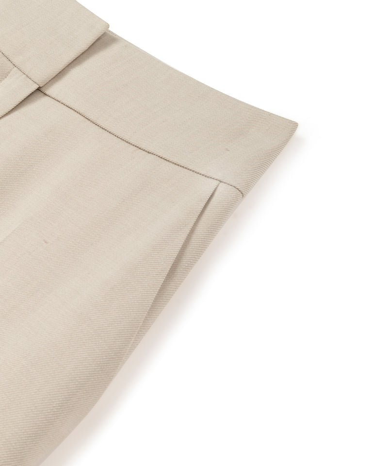 Machka Linen-Wool Blend Cigarette Fit Trousers Natural