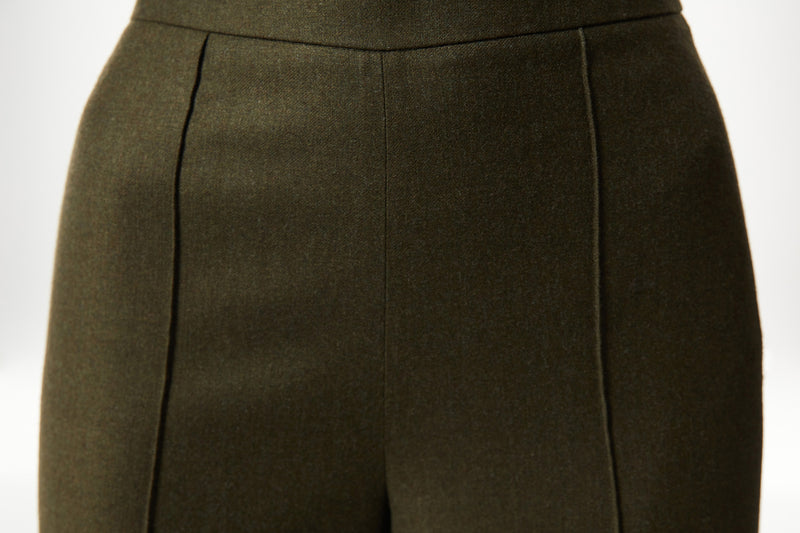 Machka Double-Leg Wide-Cut Trousers Khaki