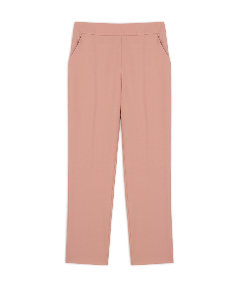 Machka Wool Blend Cigarette Fit Trousers Pink