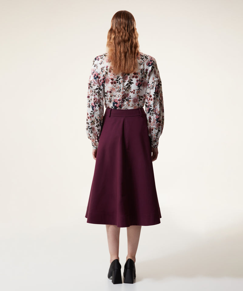 Machka Skirt With Adjustable String Detail Cherry