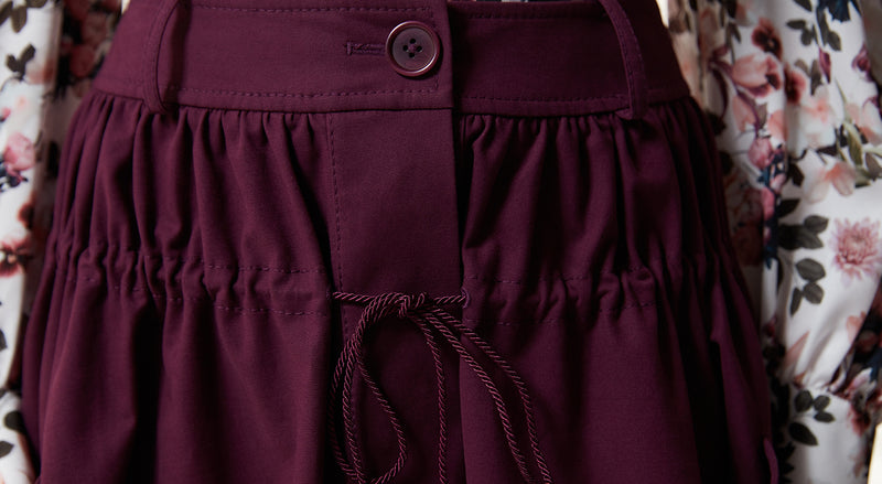Machka Skirt With Adjustable String Detail Cherry