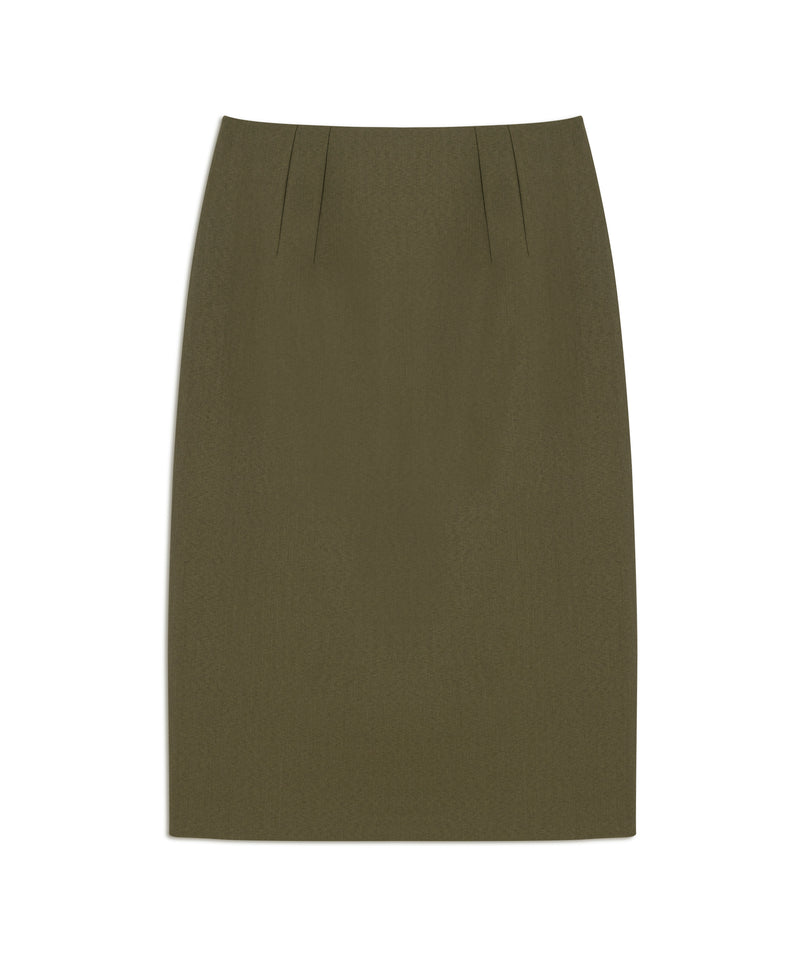 Machka Pencil Skirt With Slit Detailed Dark Green