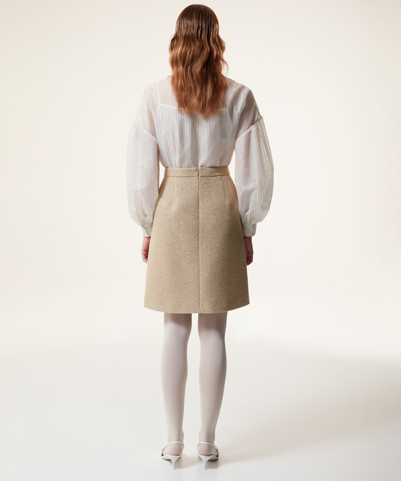 Machka Silvery Textured Mini Skirt Gold