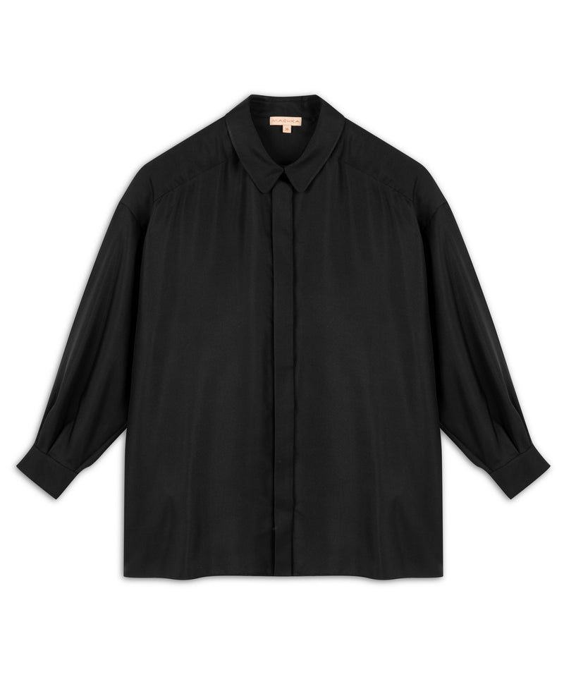 Machka Relaxed Fit Silk Shirt Black