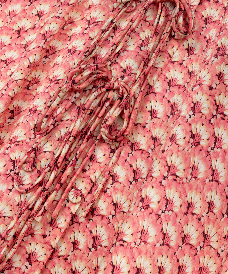 Machka Tie Detail Printed Blouse Pink