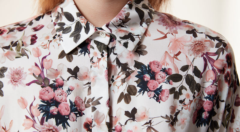 Machka Floral Printed Relaxed Fit Shirt Old Rose