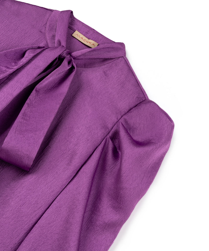 Machka Blouse With Detachable Lace Purple
