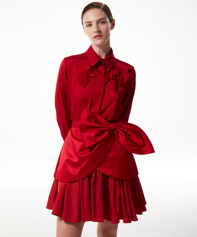 Machka Silk Shirt With Bow Red