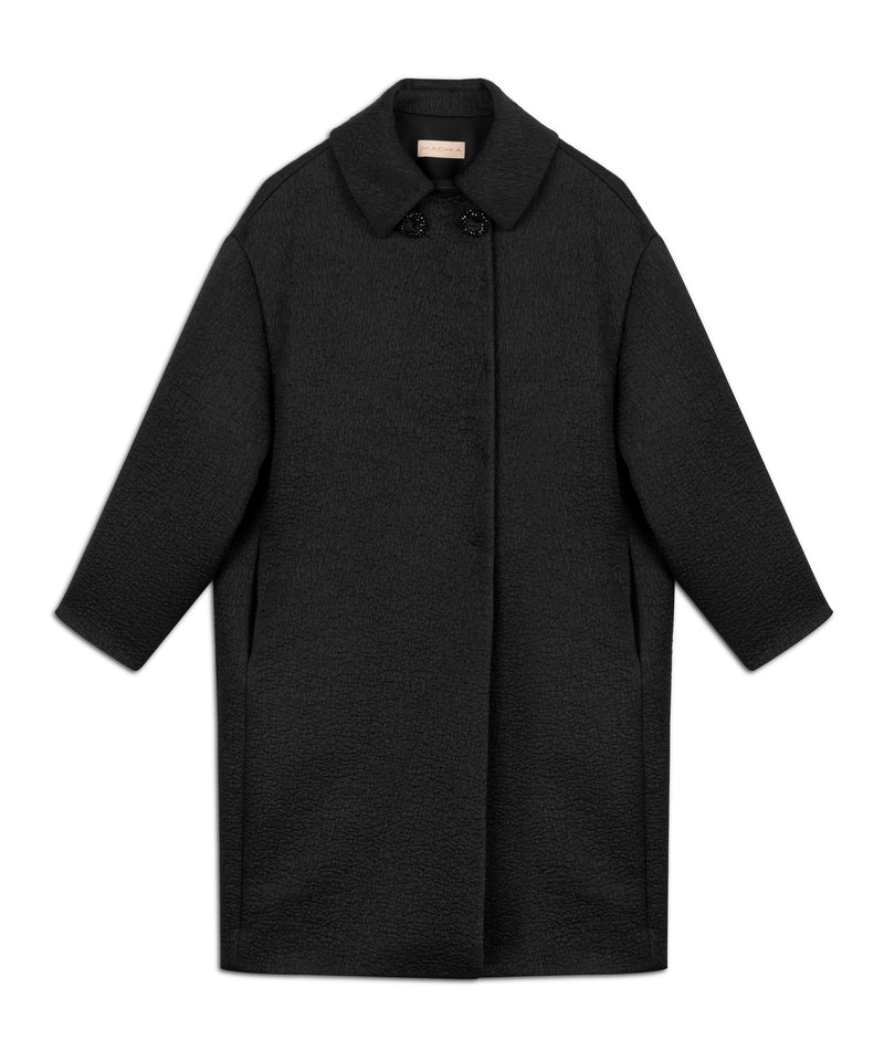 Machka Jacquard Top Coat Black