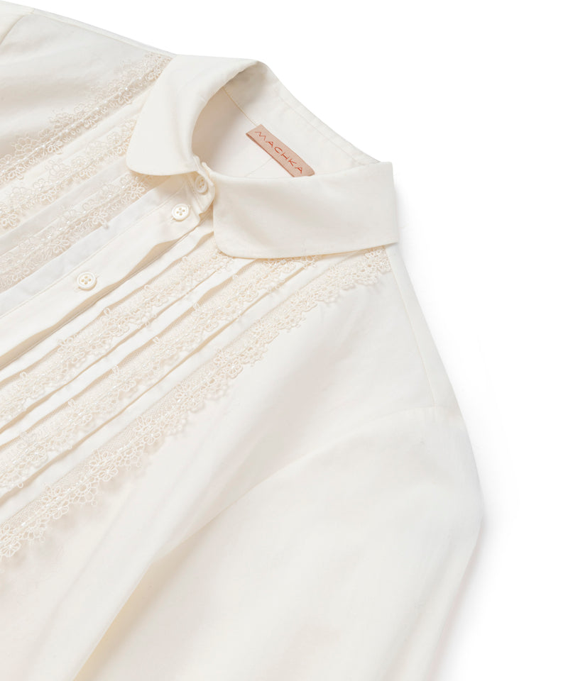 Machka Embroidered Poplin Shirt Off White