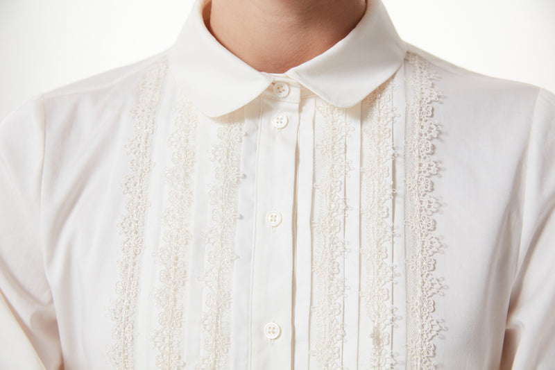 Machka Embroidered Poplin Shirt Off White