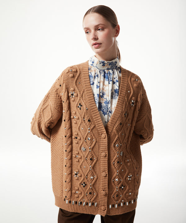 Machka Wool Blended Oversized Knitwear Camel