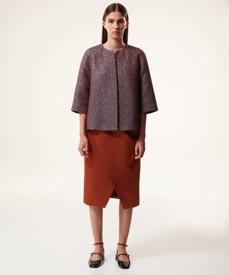 Machka Silvery Textured Outer Jacket Bronze