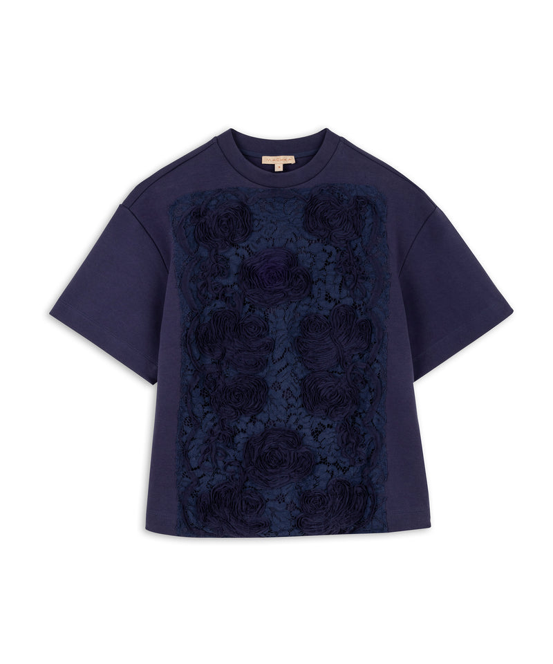 Machka Embroidered T-Shirt Navy Blue
