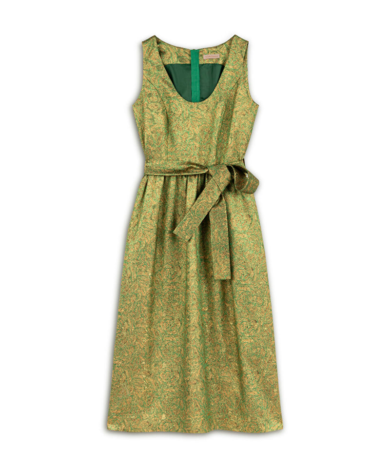 Machka Jacquard Midi Dress Gold