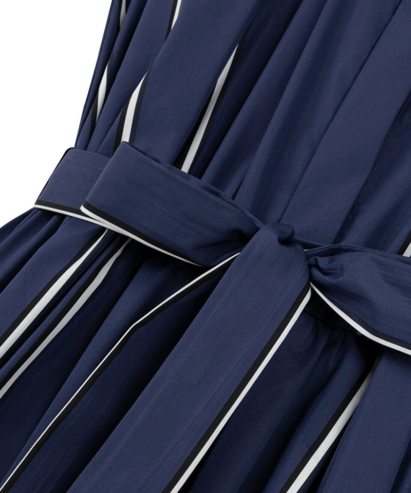 Machka Striped Poplin Dress Navy Blue