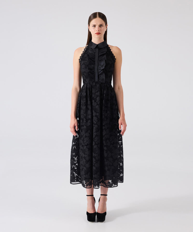 Machka Hotfix Printed Lace Dress
 Black