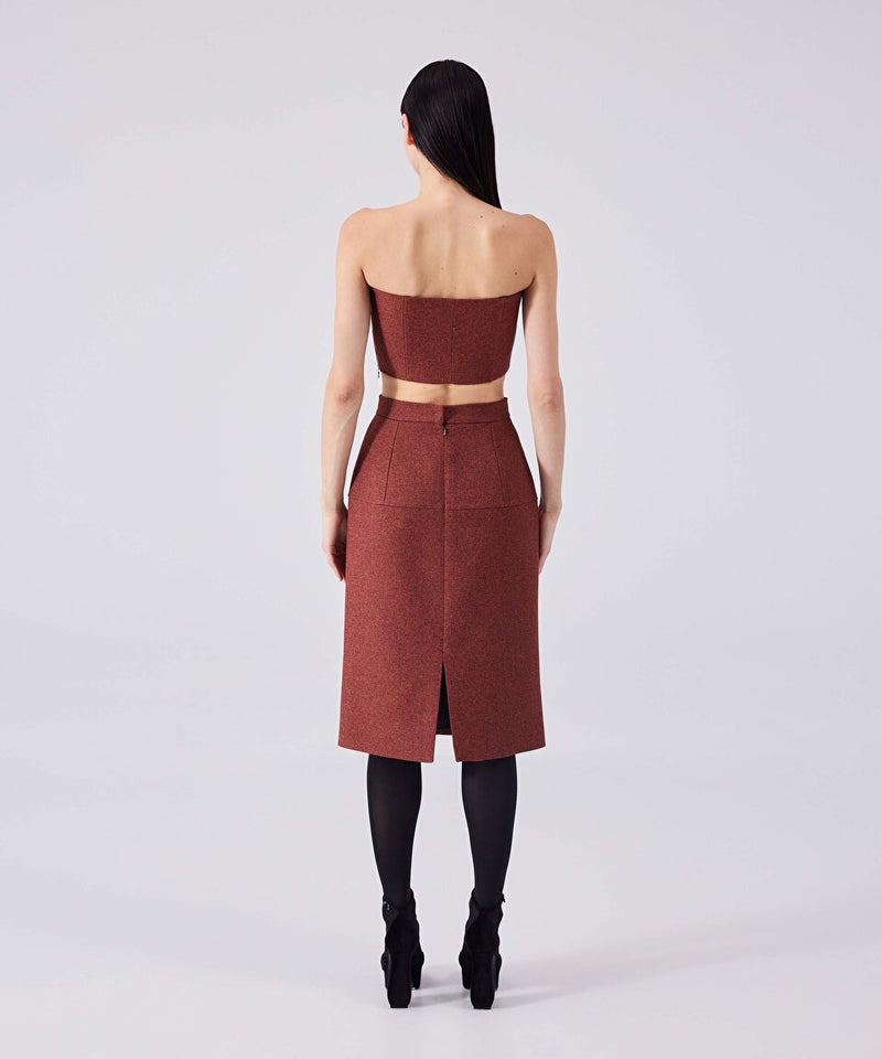 Machka Straight Cut Skirt Brick