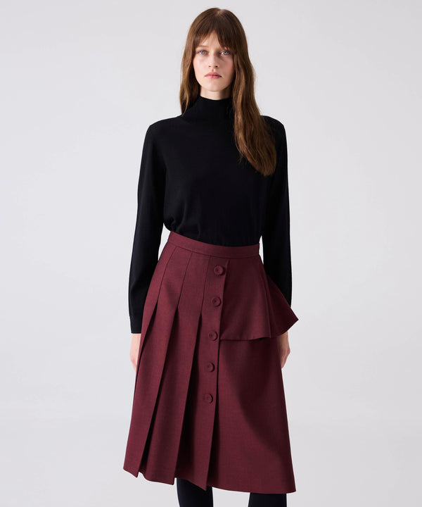 Machka Asymmetrical Flounced Skirt Light Brown