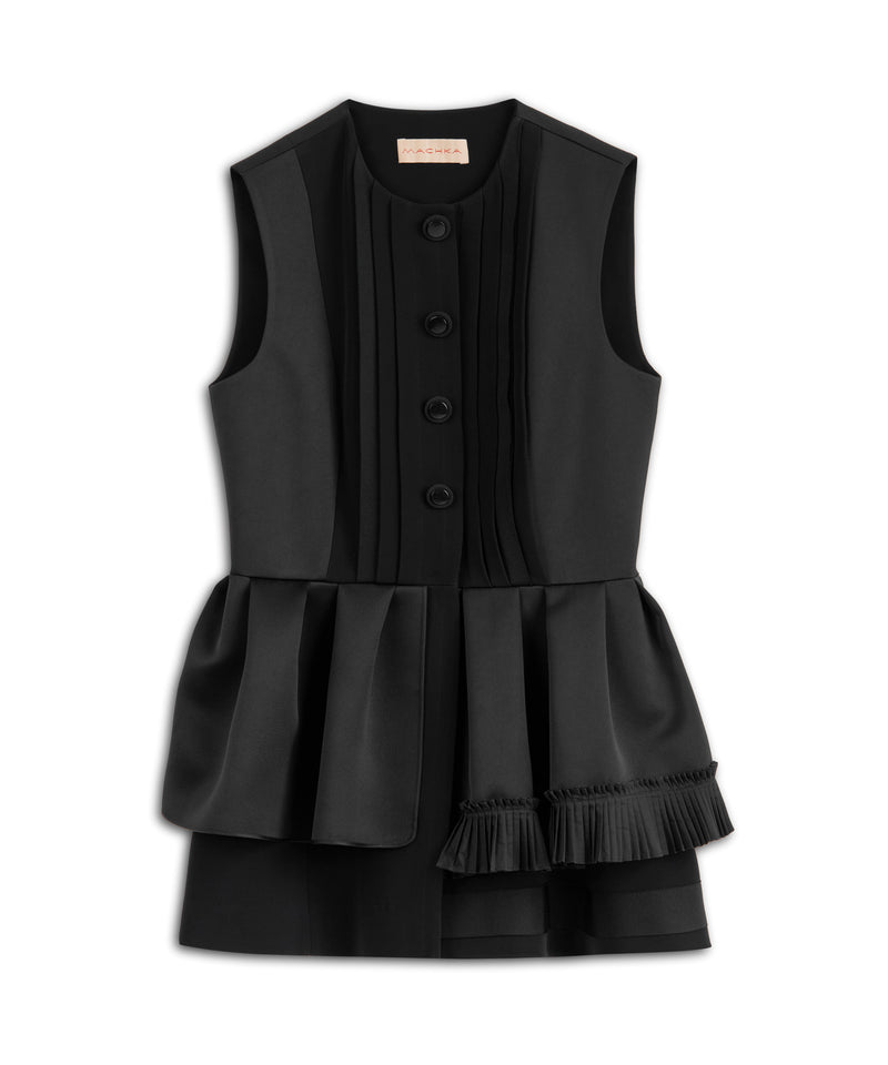 Machka Flounce Vest Black