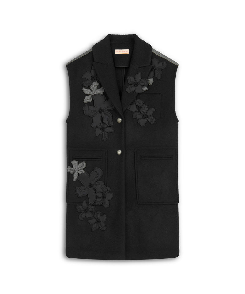 Machka Flower Applique Topcoat Grey