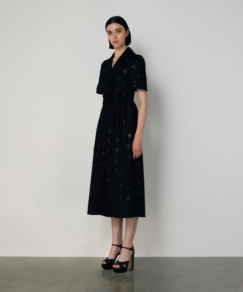 Machka Textured Sequin Dress Black
