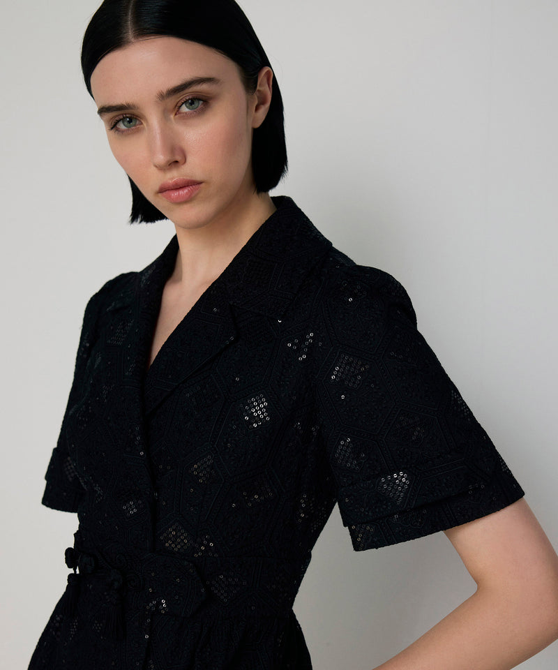 Machka Textured Sequin Dress Black