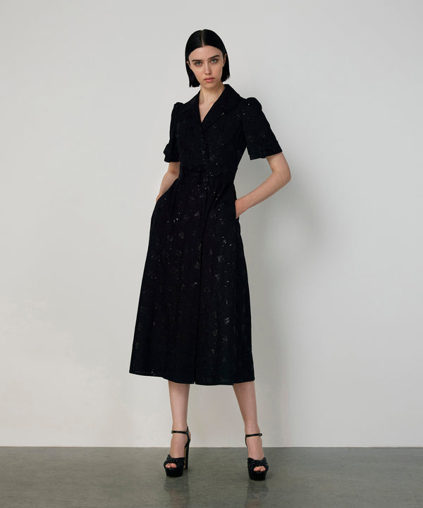 Machka Textured Sequin Dress Black