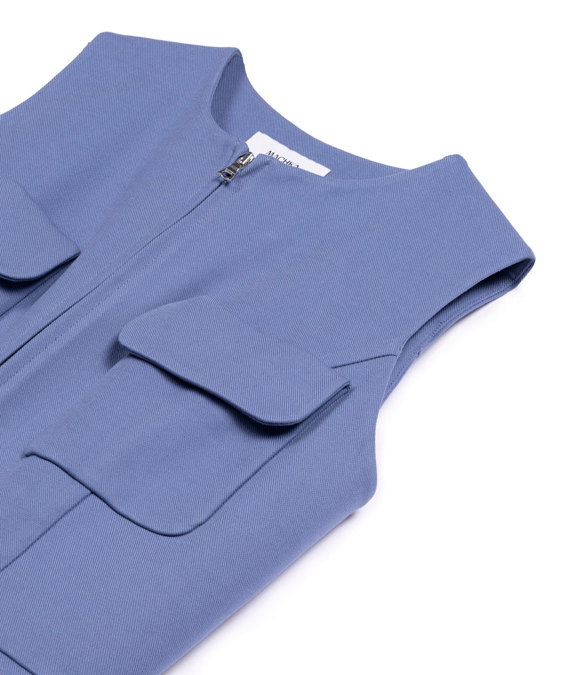 Machka Pocketed Pleated Dress Blue