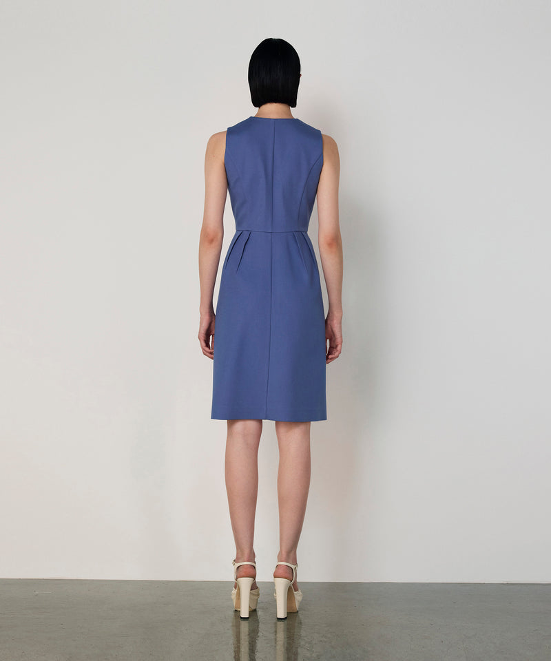 Machka Pocketed Pleated Dress Blue