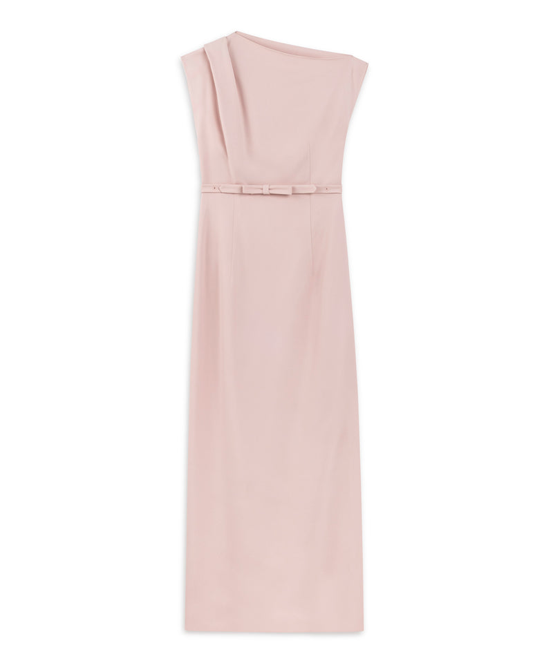 Machka Belted Crepe Dress Powder