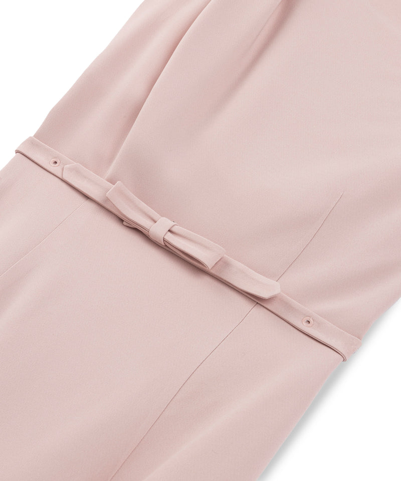 Machka Belted Crepe Dress Powder