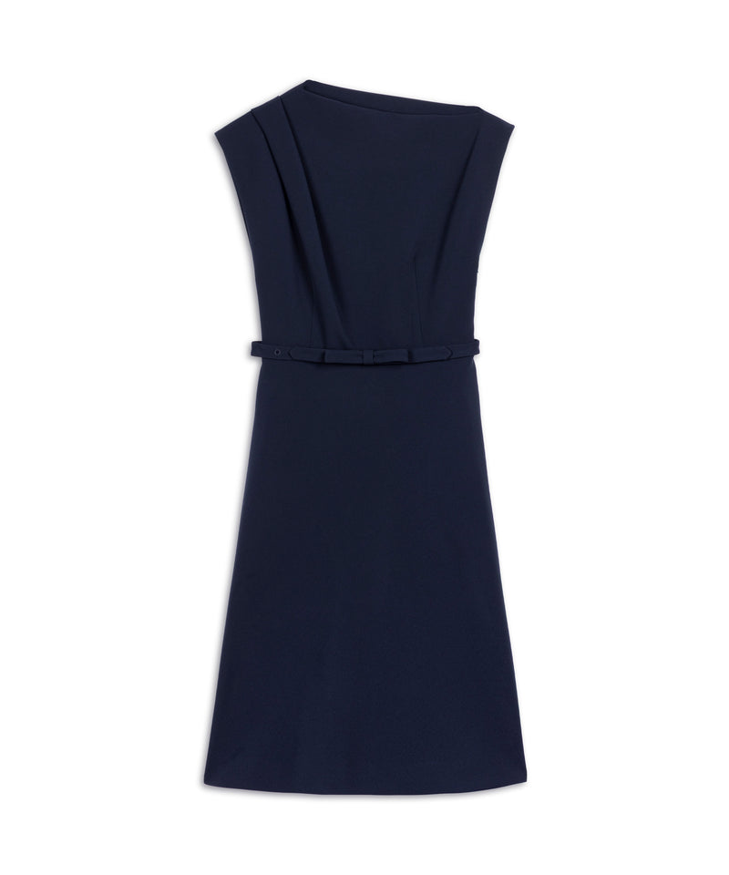 Machka Boat Neck Dress With Bow Detail Navy