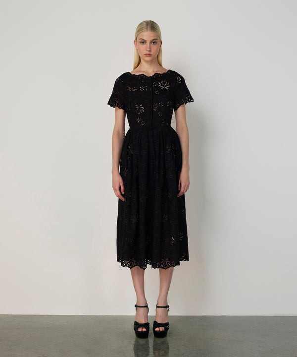 Machka Eyelet Shirt Dress Black