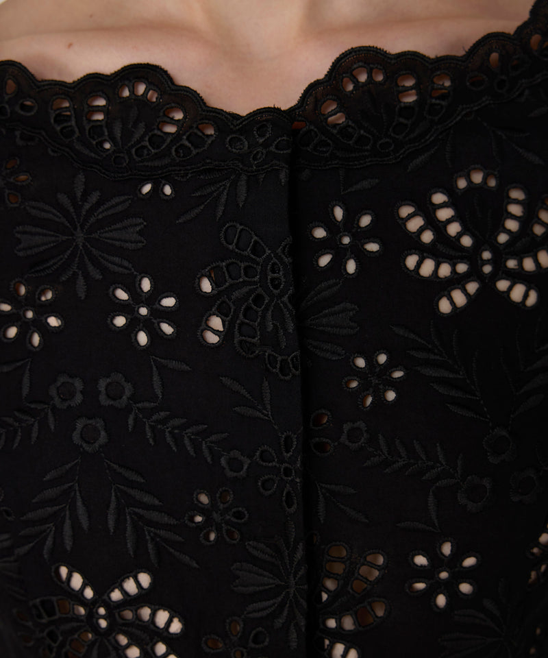 Machka Eyelet Shirt Dress Black