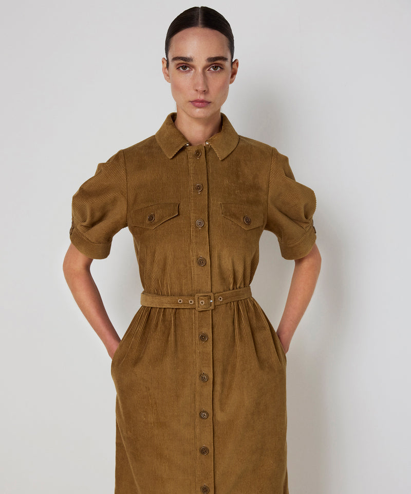 Machka Belted Velvet Dress Cinnamon