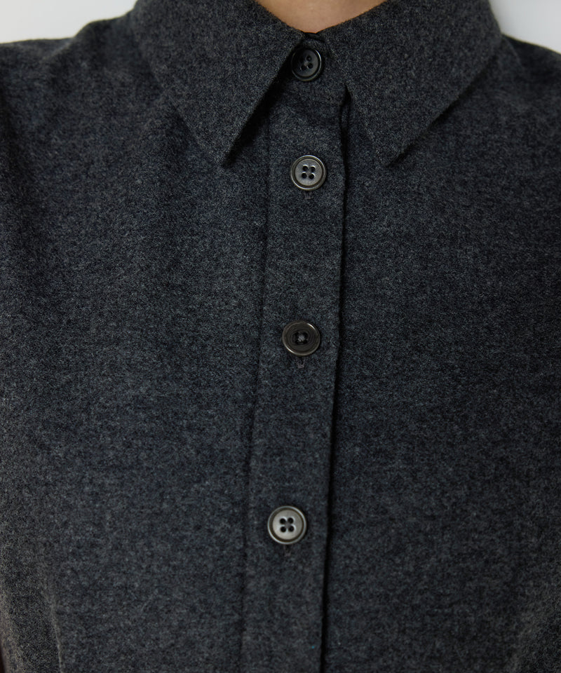 Machka Pleated Flannel Dress Grey Melange