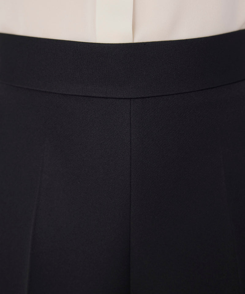 Machka Crepe Wide-Leg Trousers Black
