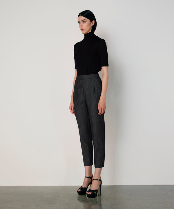 Machka Wool Cigarette Fit Trousers Anthracite
